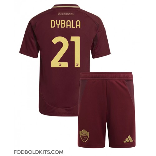 AS Roma Paulo Dybala #21 Hjemmebanesæt Børn 2024-25 Kortærmet (+ Korte bukser)